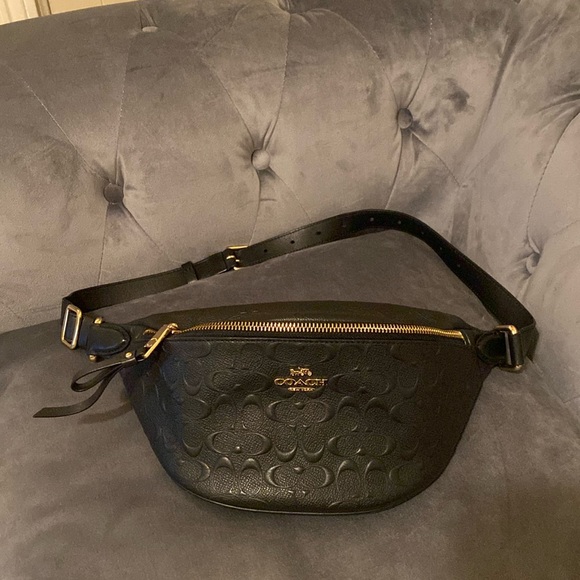 Coach Handbags - Coach embossed black belt bag fanny pack